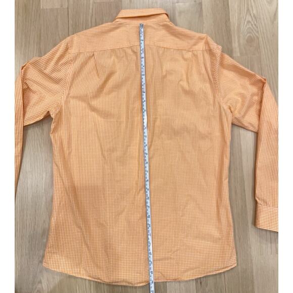 Tommy Hilfiger Men’s Dress Shirt 16/34-35 100% Cotton Orange Gingham - Picture 9 of 9